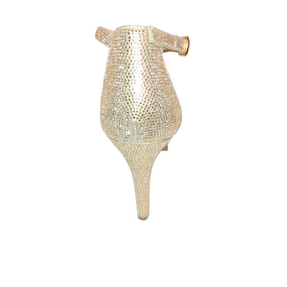 DE BLOSSOM COLLECTION CHAMPAGNE SHIMMER PLATFORM HIGH HEELS - SIZE 7.5 - Picture 3 of 9